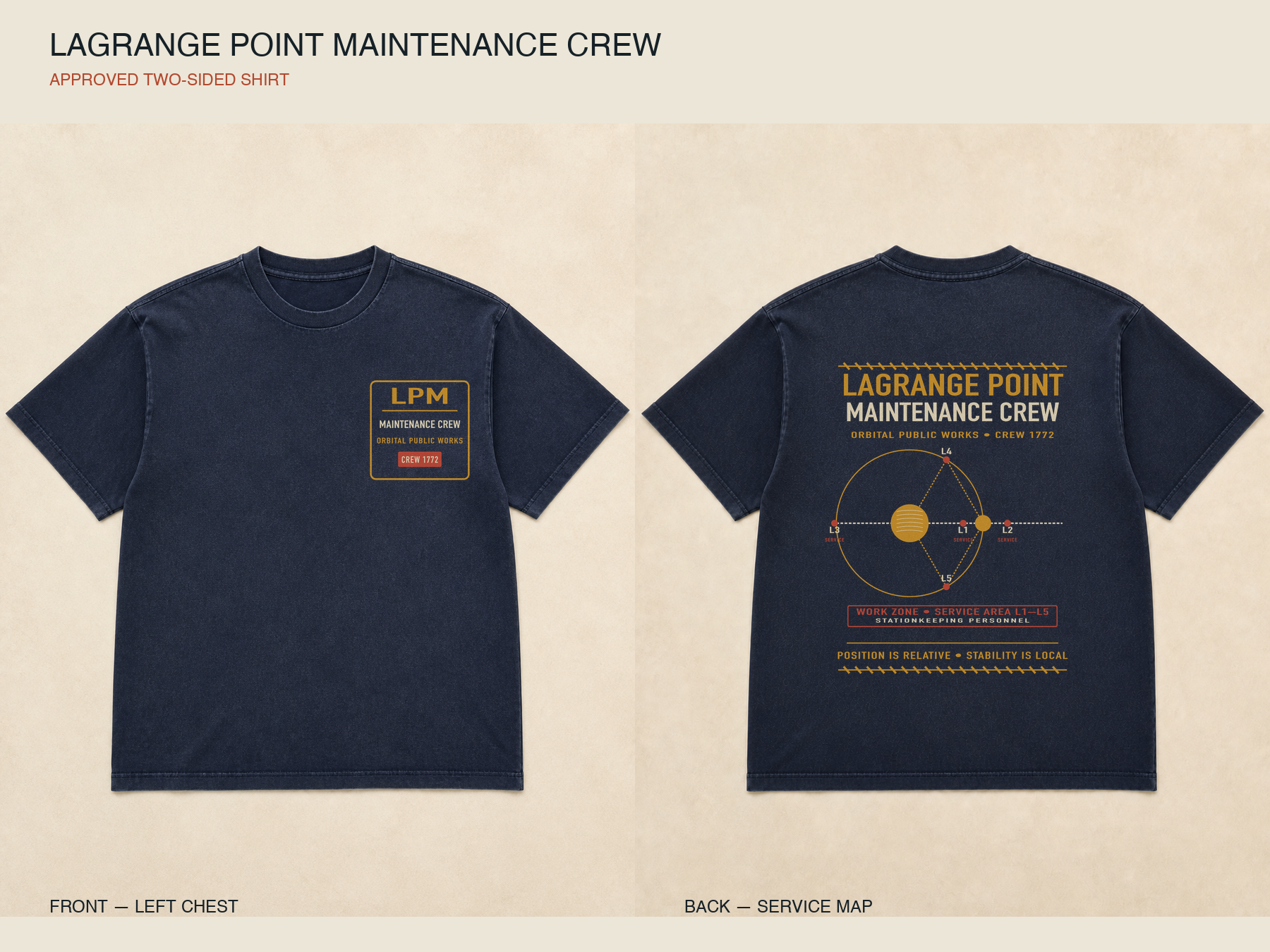 Lagrange Point Maintenance Crew Crew Edition shirt mockup