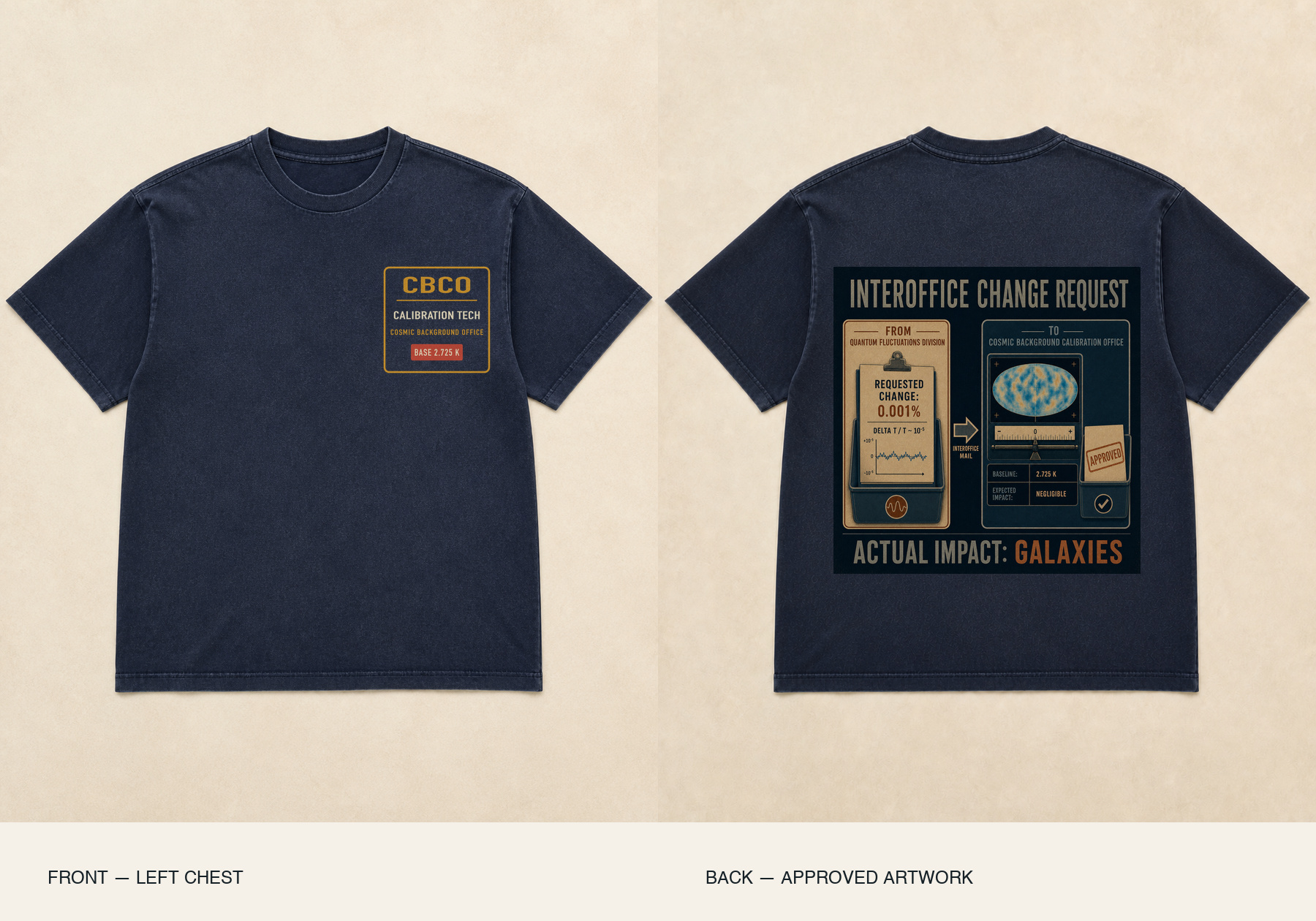 Cosmic Background Calibration Office Crew Edition shirt mockup